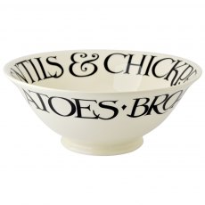 Black Toast Medium Serving Bowl