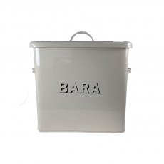 BARA Square Bread Bin Tin | Block Font, Cream