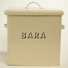 BARA Square Bread Bin Tin | Block Font, Cream