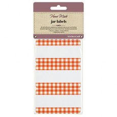 Self Adhesive Gingham Jar Labels