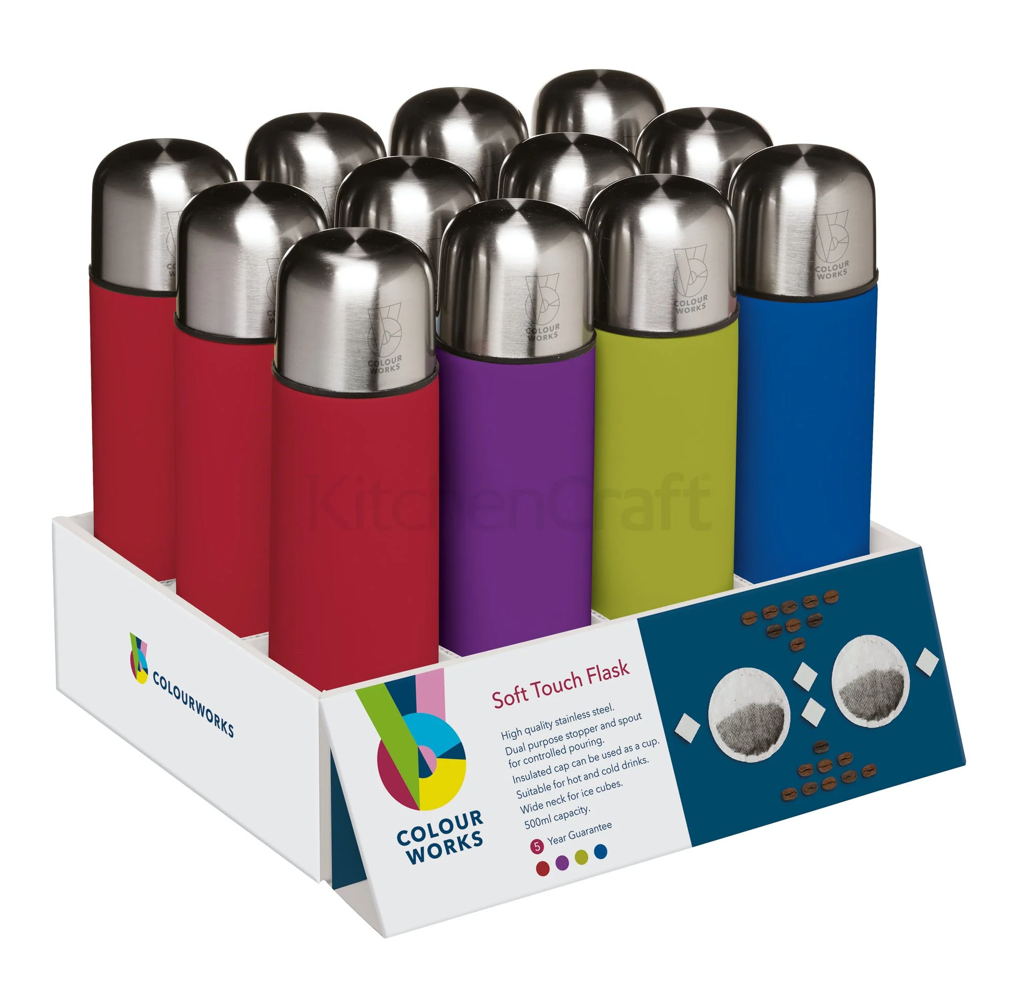 Colourworks Stainless Steel 500ml Flask