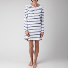 Lexington Holiday Nightgown - White & Blue Small