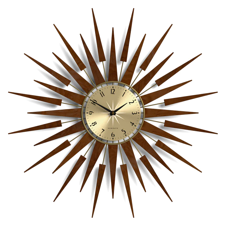 Newgate Pluto Starburst Clock - Dark Wood