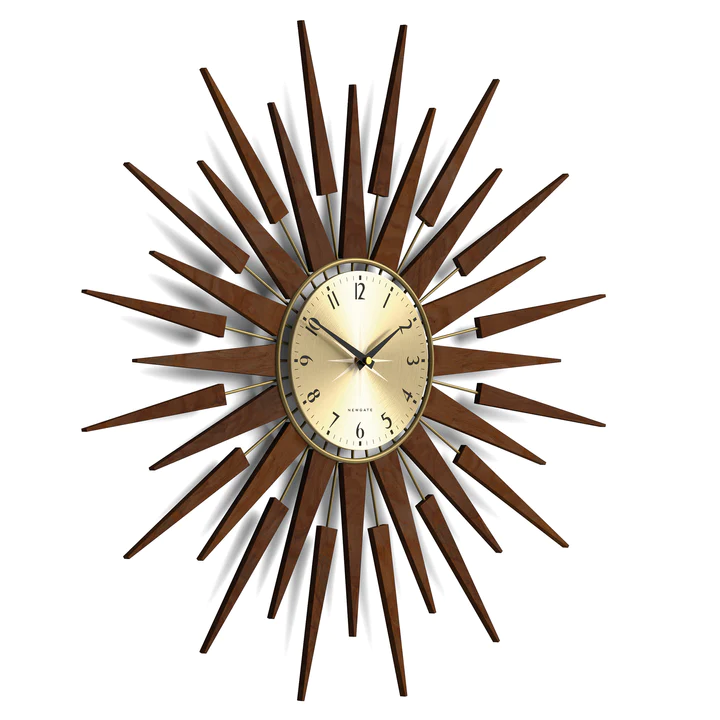 Newgate Pluto Starburst Clock - Dark Wood