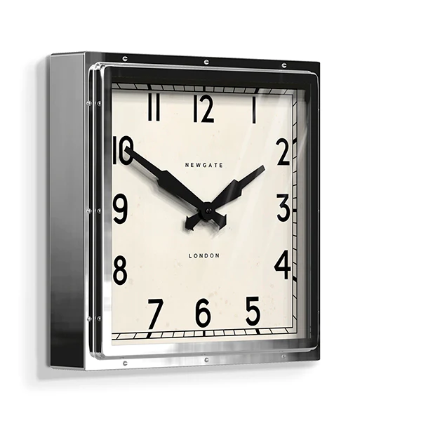 Newgate Quad Wall Clock in Stainless Steel