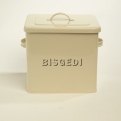 BISGEDI Small Square Tin Welsh | Block Font, Cream