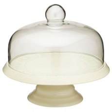 Classic Collection Ceramic Cake Stand With Glass L