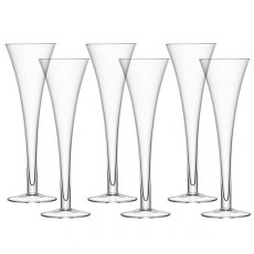 Hollow Stem Champagne Flute Clear S/6
