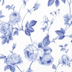 IHR Napkins Rambling Rose White Blue