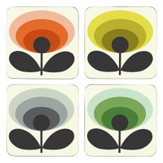 D/C   Coasters 70's Oval Flower Set of 4