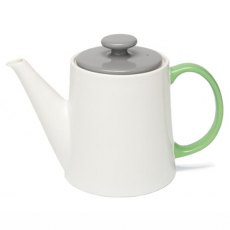 My Teapot White GreyTop Green Handle