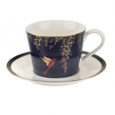 Sara Miller Chelsea Collection Tea Cup & Saucer Navy