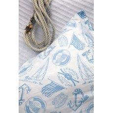 Lexington Seaside Printed Poplin White/Blue Single Duvet Set