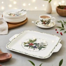 The Holly & The Ivy Square Cake Plate