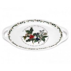 The Holly & The Ivy Oval Handled Platter 18inch