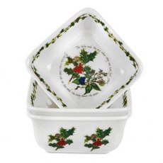 The Holly & The Ivy Mini Square Dishes Set of 3