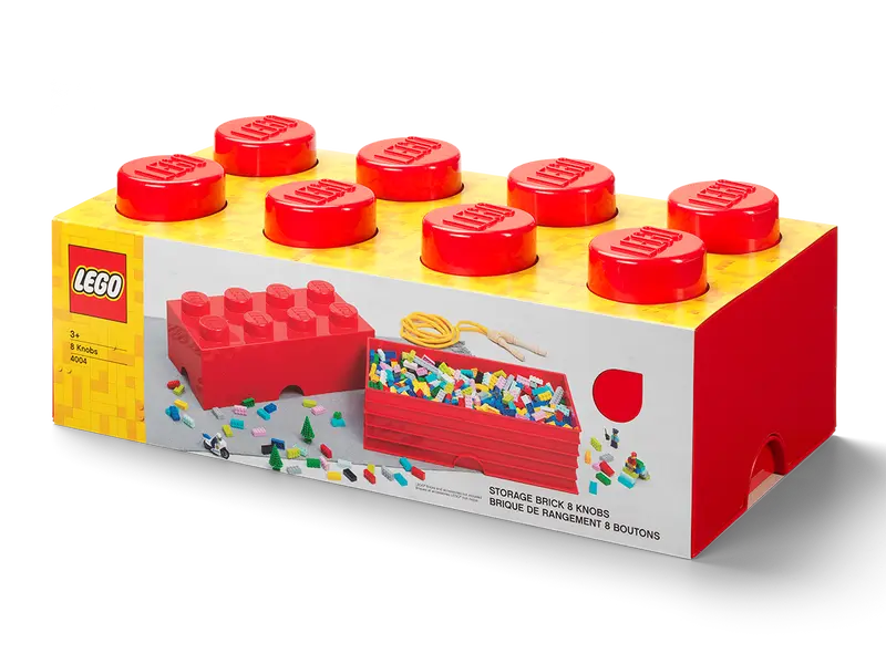 Lego 8-Stud Storage Brick – Red