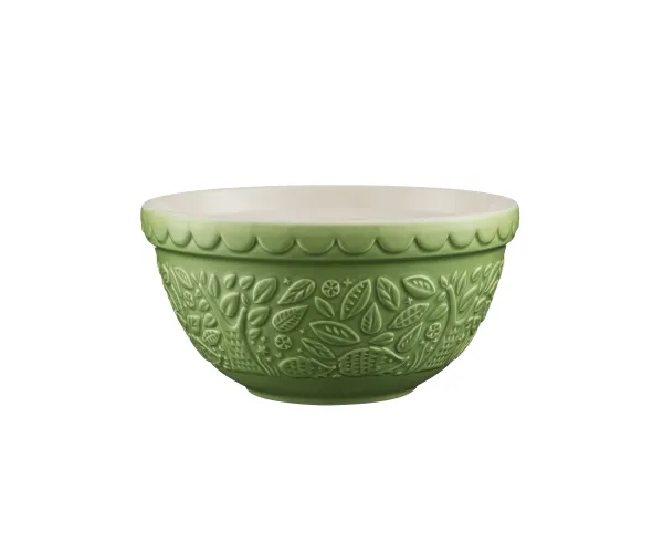 In The Forest Green Embossed Mixing Bowl 21cm