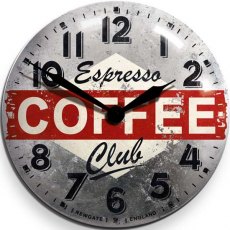 Espresso Advertising Tin Clock