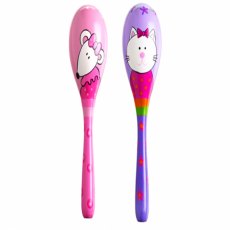 Maraca Set Pink Mouse & Cat
