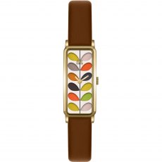 Orla Kiely Ladies Stem Print Tan Leather Strap Watch