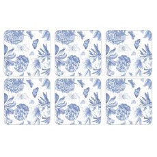 Botanic Blue Coasters Set Of 6