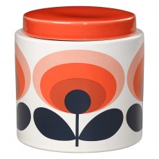 70's Oval Orange Storage Jar