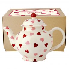 Emma Bridgewater Pink Hearts 4 Mug Teapot