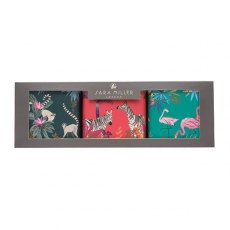 Sara Miller Lemur, Zebra & Green Flamingo Square Caddies - Set of 3