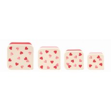 Emma Bridgewater Pink Hearts Snack Tubs Set Of 4