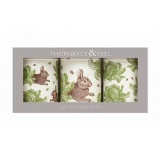 Thornback And Peel Rabbit & Cabbage Set of 3 Round Caddies