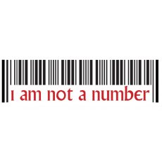 The Prisoner Oblong Car Sticker - I am Not a Number Barcode