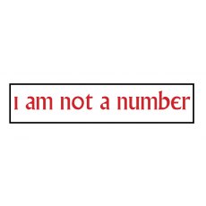 The Prisoner Oblong Car Sticker - I Am Not A Number