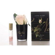 Cote Noire Perfumed Natural Touch Blush Rose Bud in Black Glass