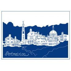 Portmeirion Village Tea Towel - Liliain Sychu Llestri Pentref Portmeirion