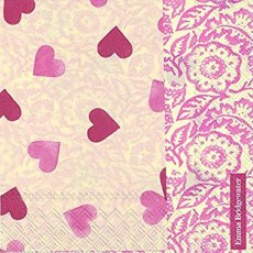 Emma Bridgewater Pink Hearts Napkin Double Pattern