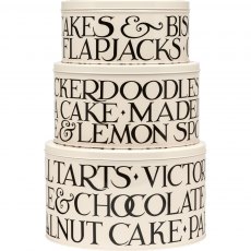 Emma Bridgewater Black Toast Set of 3 Round Cake Tins