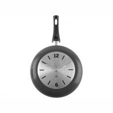 Wall Clock Wok Time Metal Black