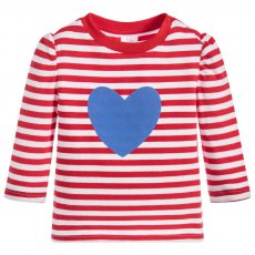 Blade & Rose Red/White Stripe Blue Heart T Shirt