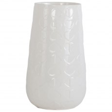 Embossed Utensil Jar White Way