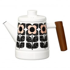 Orla Kiely Enamel Teapot Scribble Square Flower Rose Tint