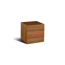 Cube Teak Click Clock Red LED Cube Teak Click Clock Red LED