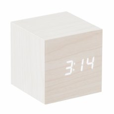 Cube White Click Clock White LED