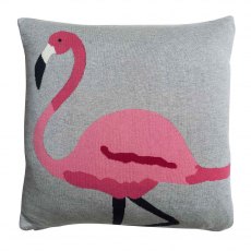 Flamingos Knitted Statement Cushion