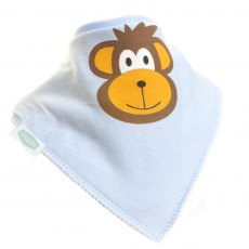 Ziggle Baby Bandana Dribble Bib Monkey Light Blue