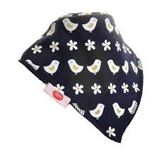 Zippy Baby Bandana Dribble Bib Navy W White Birds