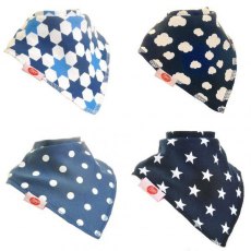 Bandana Dribble Bib 4 Pack Just Blues