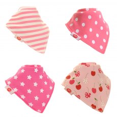 Bandana Dribble Bib 4 Pack Pretty Pinks