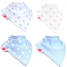 Bandana Dribble Bib 4 Pack Blue White