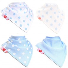 Bandana Dribble Bib 4 Pack Blue White